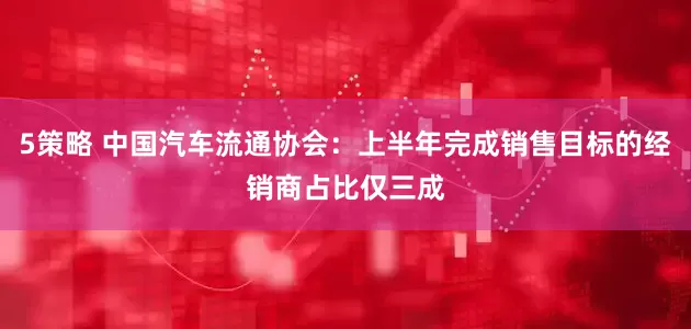 5策略 中国汽车流通协会：上半年完成销售目标的经销商占比仅三成