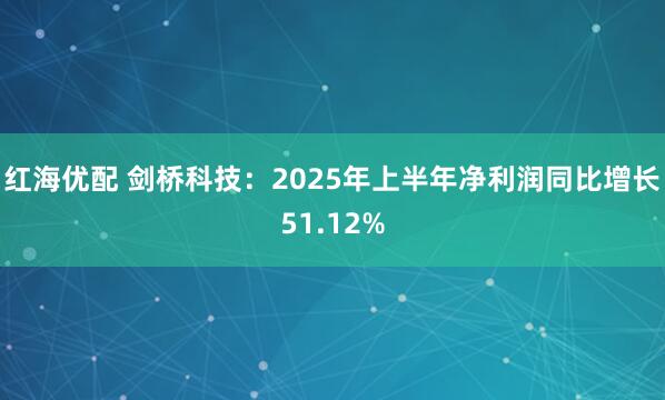 红海优配 剑桥科技：2025年上半年净利润同比增长51.12%